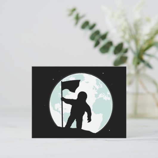 Astronaut Silhouette Briefkaart (Staand voorkant)