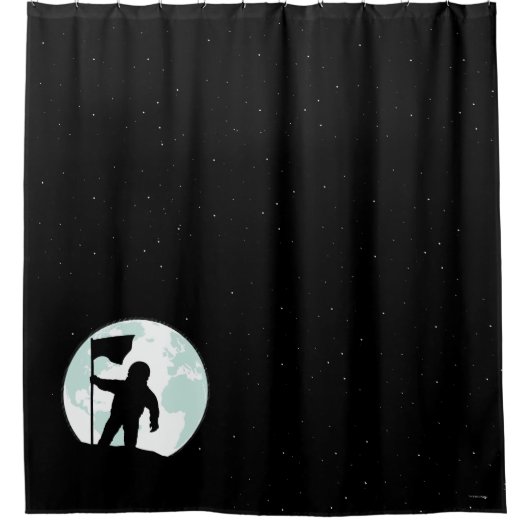 Astronaut Silhouette Douchegordijn (Voorkant)
