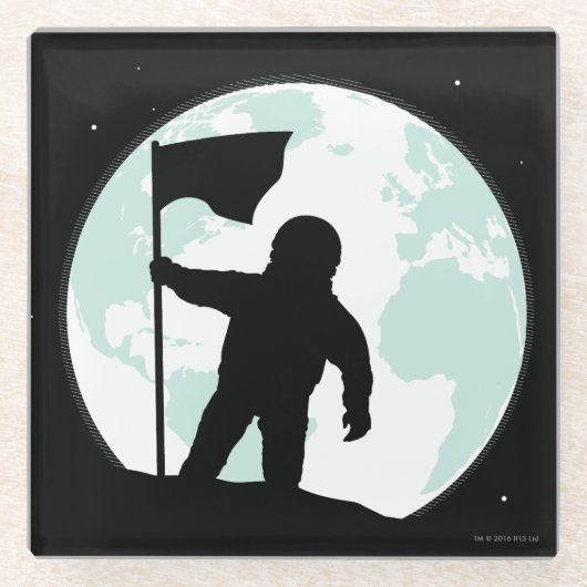 Astronaut Silhouette Glazen Onderzetter (Voorkant)
