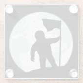 Astronaut Silhouette Glazen Onderzetter (Achterkant)
