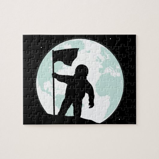 Astronaut Silhouette Legpuzzel (Horizontaal)