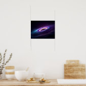 Astronaut Silhouette on Black Hole Accretion Disk Poster (Keuken)