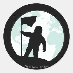 Astronaut Silhouette Ronde Sticker