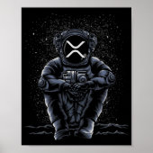 Astronaut Sitting Ripple XRP Crypto To Poster (Voorkant)