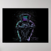 Astronaut Sitting Solana SOL To Moon Crypto Poster (Voorkant)