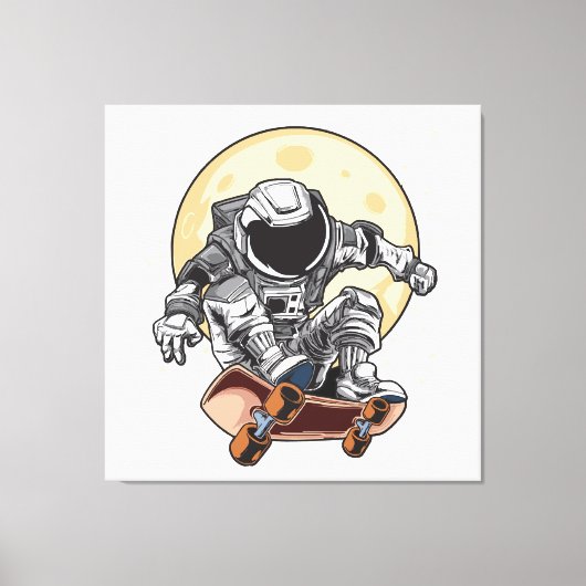 Astronaut Skate Canvas Afdruk (Voorkant)