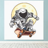 Astronaut Skate Canvas Afdruk (Insitu (Houten vloer))