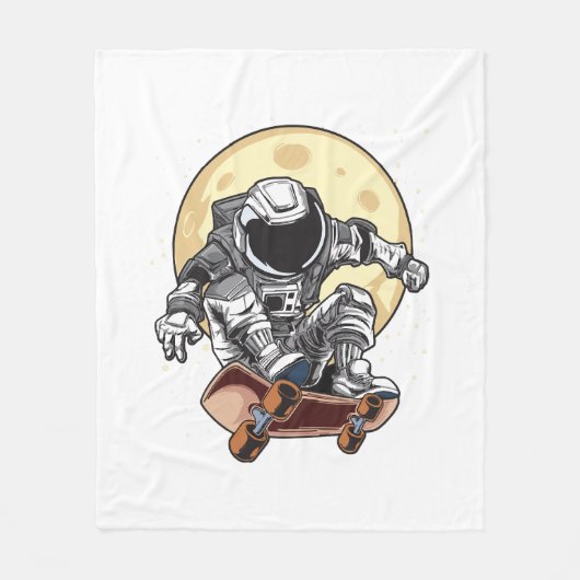 Astronaut Skate Fleece Deken (Voorkant)