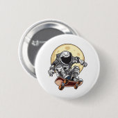 Astronaut Skate Ronde Button 5,7 Cm (Voorkant /achterkant)