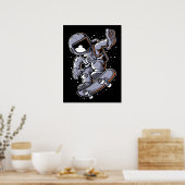 Astronaut Skateboard Jump Poster (Keuken)