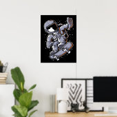 Astronaut Skateboard Jump Poster (Thuiskantoor)