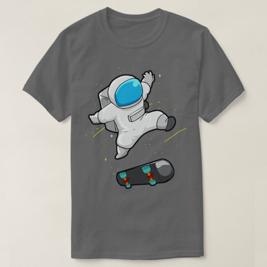 Astronaut skateboard skateboarden t-shirt (Design voorkant)