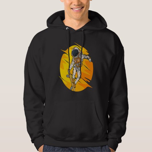 Astronaut Skateboard Skating Space Cosmos Astronau Hoodie (Voorkant)