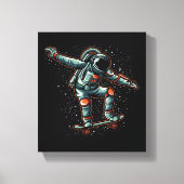 Astronaut skateboarden in stretched canvas Print (Voorkant)