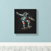 Astronaut skateboarden in stretched canvas Print (Insitu (Houten vloer))