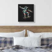 Astronaut skateboarden in stretched canvas Print (Insitu (Slaapkamer))