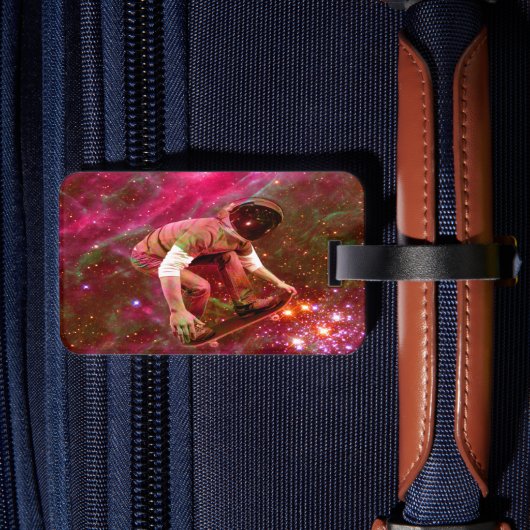 Astronaut Skateboarder Bagagelabel (Achterkant Insitu 2)