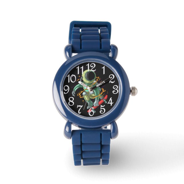 Astronaut Skateboarder eWatch Horloge (Voorkant)