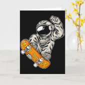 Astronaut Skateboarder, Skateboarding Liefhebber, Kaart (Gele Bloem)