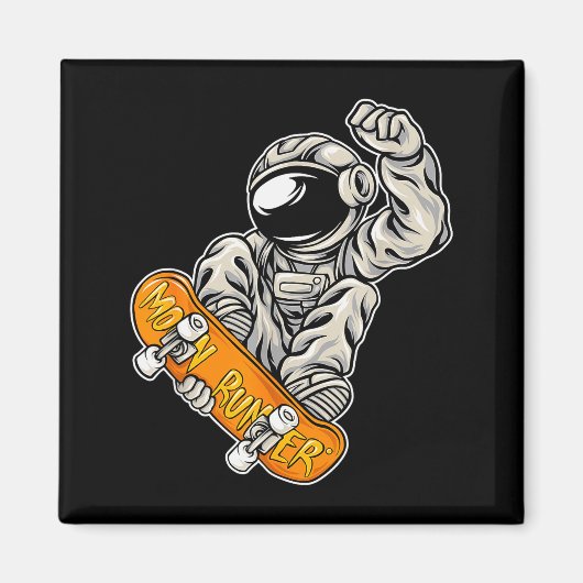 Astronaut Skateboarder, Skateboarding Lover, Astro Magneet (Voorkant)
