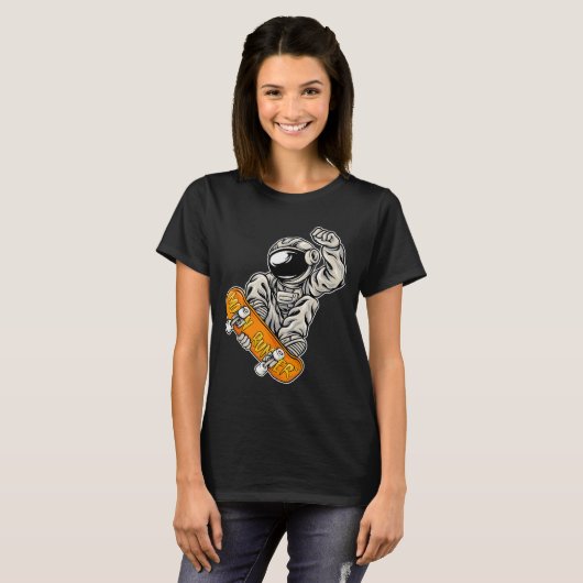 Astronaut Skateboarder, Skateboarding Lover, Astro T-shirt (Voorkant volledig)