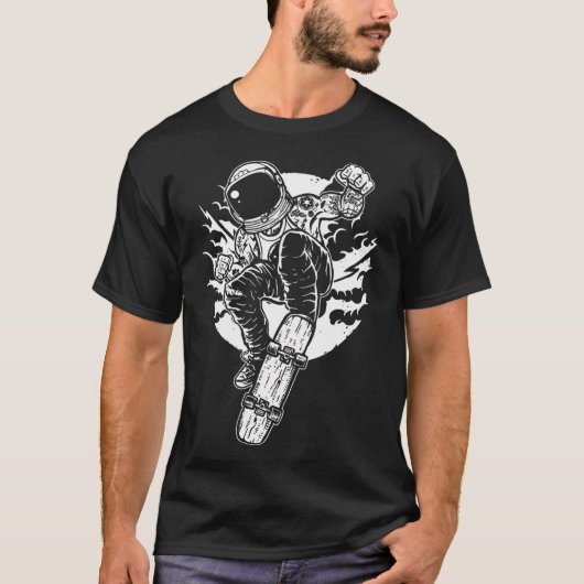 Astronaut Skateboarder T-shirt (Voorkant)
