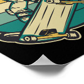 Astronaut Skateboarding Skateboard  Poster (Hoek)