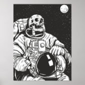 Astronaut Skeleton Spooky Skull Poster (Voorkant)