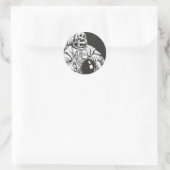 Astronaut Skeleton Spooky Skull Ronde Sticker (Tas)