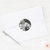 Astronaut Skeleton Spooky Skull Ronde Sticker (Envelop)