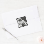 Astronaut Skeleton Spooky Skull Vierkante Sticker (Envelop)