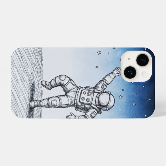 Astronaut sketch phonecase iPhone hoesje (Achterkant horizontaal)