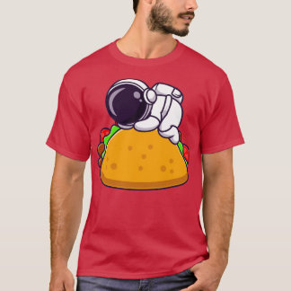 Astronaut Slaapend on Taco Food Cartoon T-shirt