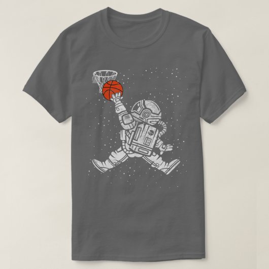 Astronaut Slam Dunk Basketball Space T-shirt (Design voorkant)