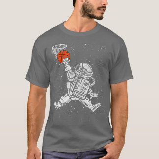 Astronaut Slam Dunk Basketball Space T-shirt