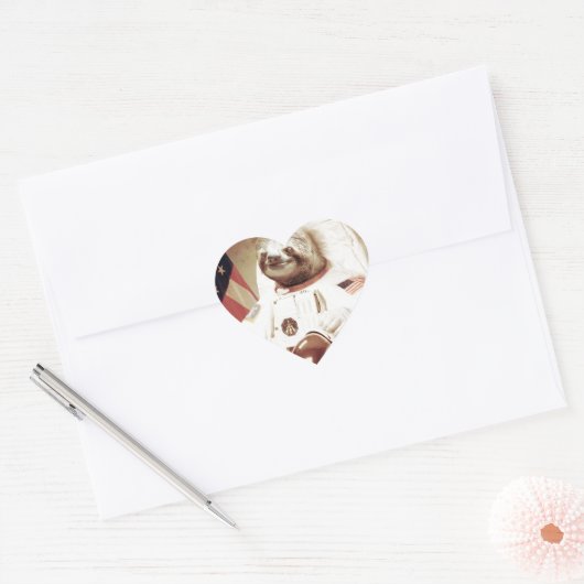 Astronaut Sloth Hart Sticker (Envelop)