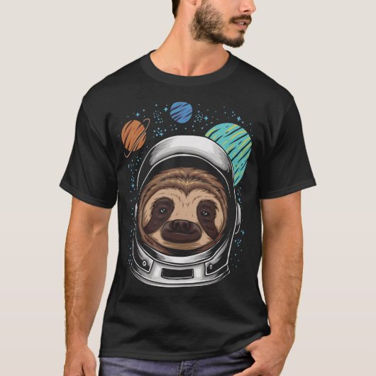 Astronaut Sloth Helmet Space T-shirt (Voorkant)