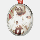 Astronaut Sloth Metalen Ornament (Links)