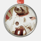Astronaut Sloth Metalen Ornament (Voorkant)