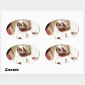 Astronaut Sloth Ovale Sticker (Vel)