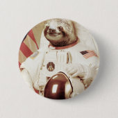 Astronaut Sloth Ronde Button 5,7 Cm (Voorkant)
