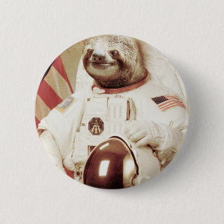 Astronaut Sloth Ronde Button 5,7 Cm