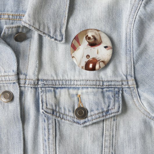 astronaut sloth ronde button 5,7 cm (In situ)