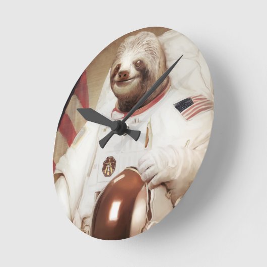 astronaut sloth ronde klok (Hoek)
