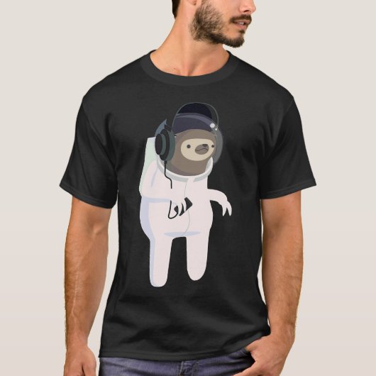 Astronaut Sloth Sticker T-shirt (Voorkant)