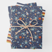 Astronaut Sloths Pattern Inpakpapier Vel (In situ)