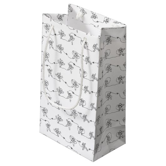 Astronaut Small Gift Bag Klein Cadeauzakje (Achterkant Gekanteld)