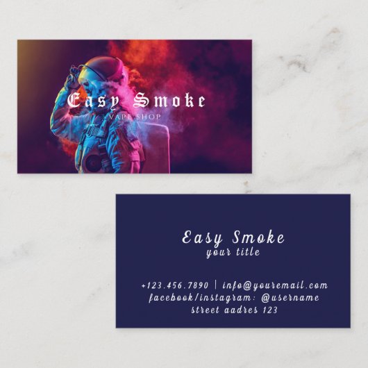 Astronaut Smoke Vape Shop Visitekaartje (Voorkant / Achterkant)