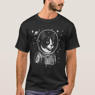 Astronaut Smokingcat Ruimte Sterrenstelsel Kattenl T-shirt