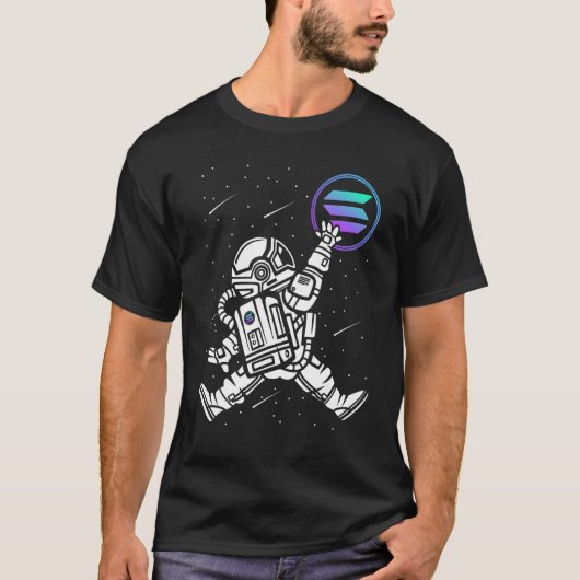 Astronaut Solana Coin Crypto Token Cryptocurrency T-shirt (Voorkant)